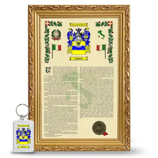 Campone Framed Armorial History and Keychain - Gold