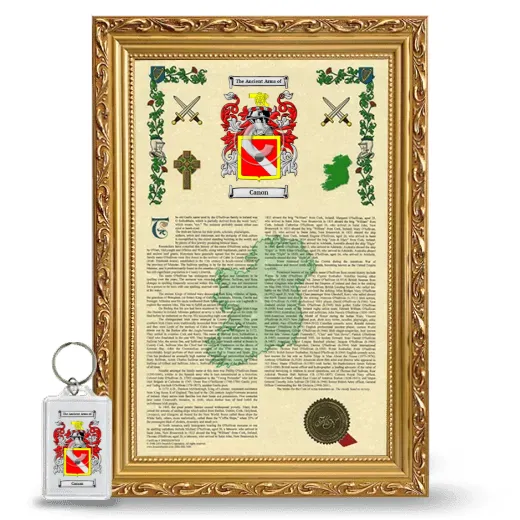 Canon Framed Armorial History and Keychain - Gold