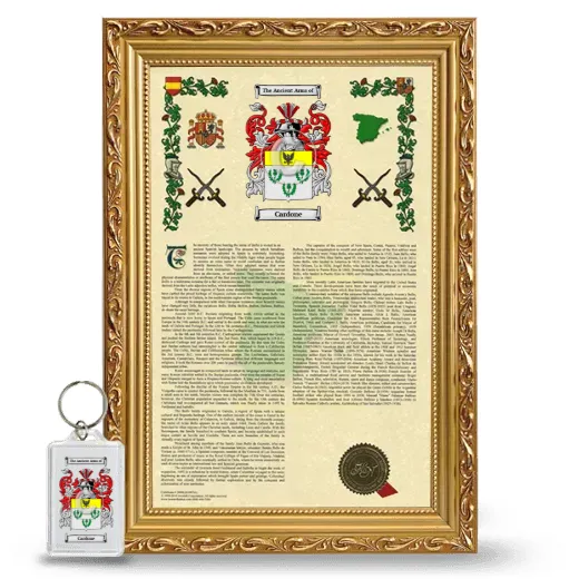 Cardone Framed Armorial History and Keychain - Gold