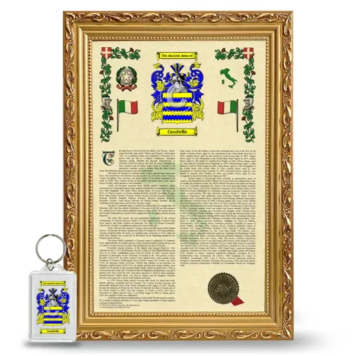 Casabello Framed Armorial History and Keychain - Gold