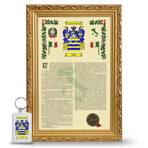 Casal Framed Armorial History and Keychain - Gold