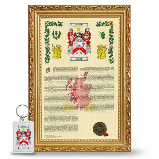 Cassell Framed Armorial History and Keychain - Gold