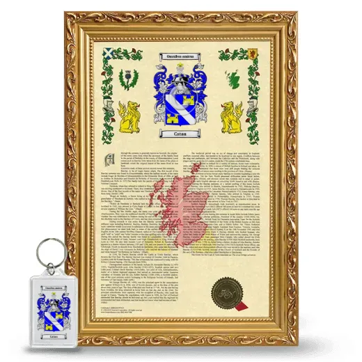 Catau Framed Armorial History and Keychain - Gold