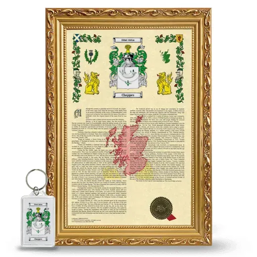 Chappes Framed Armorial History and Keychain - Gold