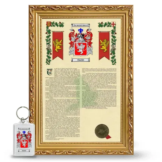 Charlet Framed Armorial History and Keychain - Gold