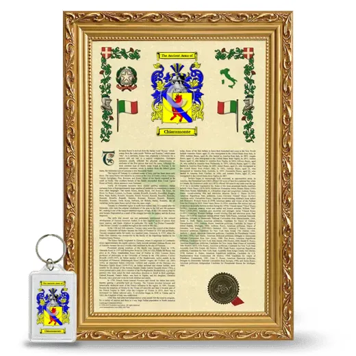 Chiaramonte Framed Armorial History and Keychain - Gold