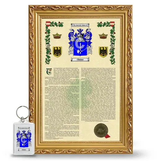 Chuma Framed Armorial History and Keychain - Gold