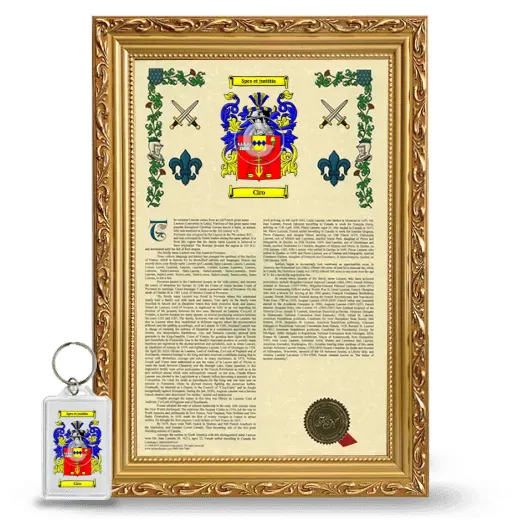 Ciro Framed Armorial History and Keychain - Gold