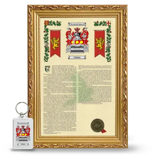 Clemon Framed Armorial History and Keychain - Gold