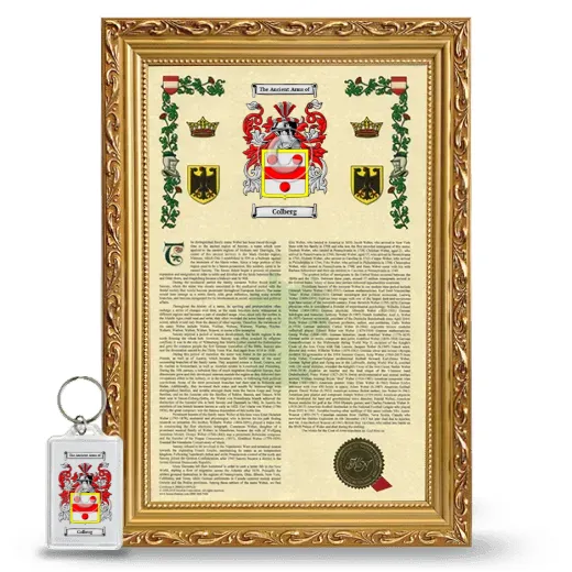 Colberg Framed Armorial History and Keychain - Gold