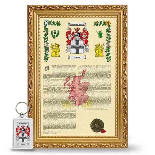 Conant Framed Armorial History and Keychain - Gold