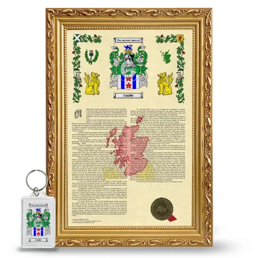 Condie Framed Armorial History and Keychain - Gold