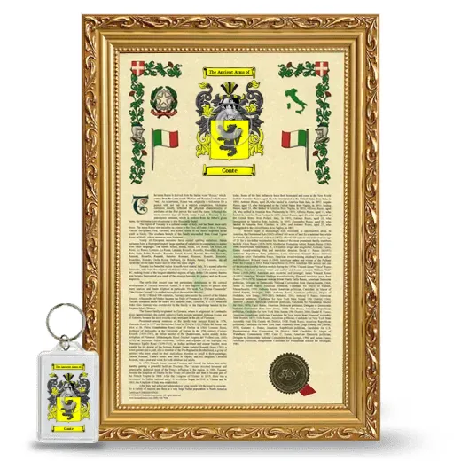 Conte Framed Armorial History and Keychain - Gold