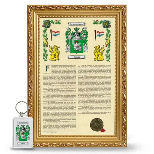Coocks Framed Armorial History and Keychain - Gold