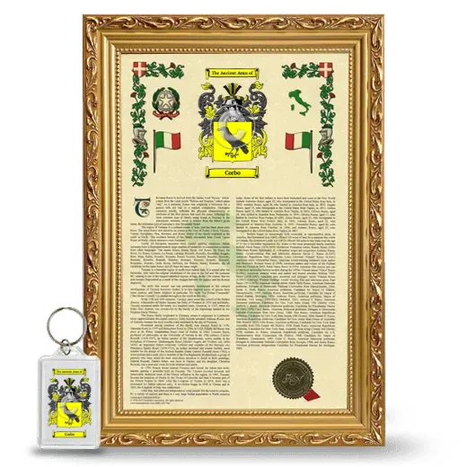 Corbo Framed Armorial History and Keychain - Gold