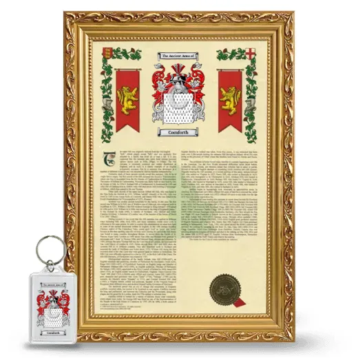 Cornforth Framed Armorial History and Keychain - Gold