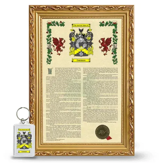 Cornman Framed Armorial History and Keychain - Gold