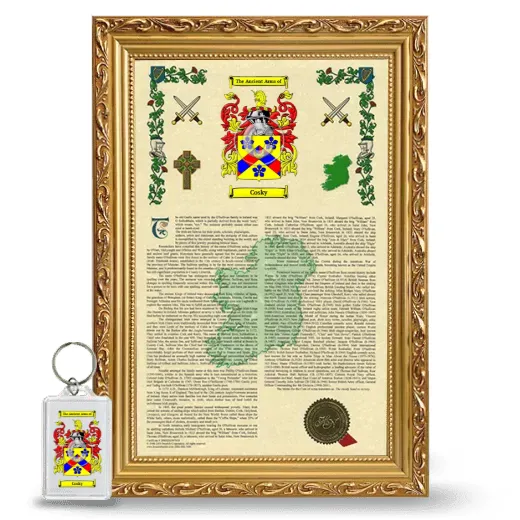 Cosky Framed Armorial History and Keychain - Gold