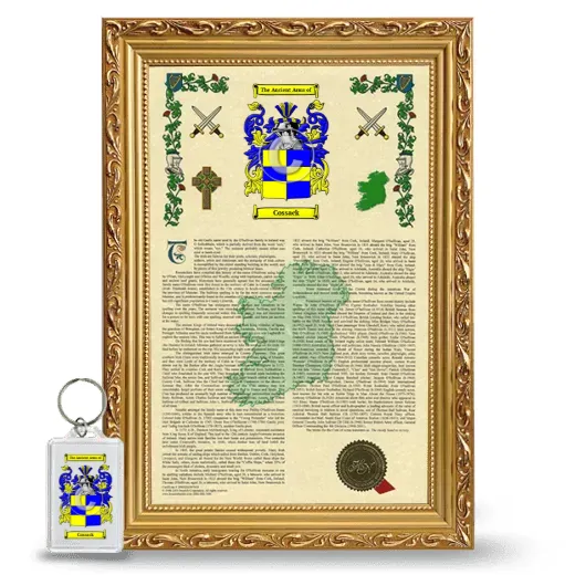 Cossack Framed Armorial History and Keychain - Gold