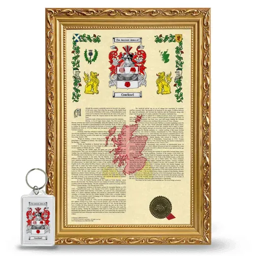 Cracknel Framed Armorial History and Keychain - Gold