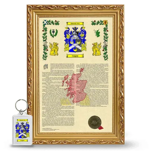 Cragon Framed Armorial History and Keychain - Gold