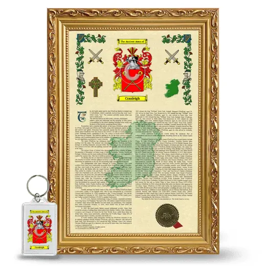 Cranleigh Framed Armorial History and Keychain - Gold