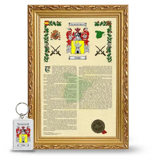 Crespo Framed Armorial History and Keychain - Gold