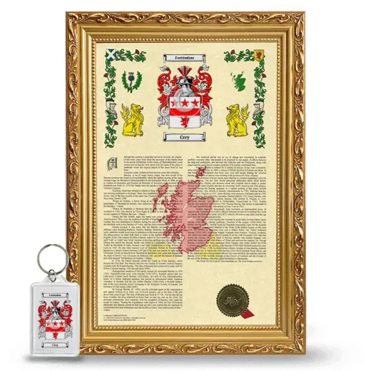 Crey Framed Armorial History and Keychain - Gold