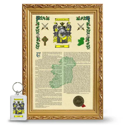Croak Framed Armorial History and Keychain - Gold