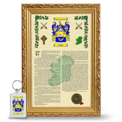 Curras Framed Armorial History and Keychain - Gold