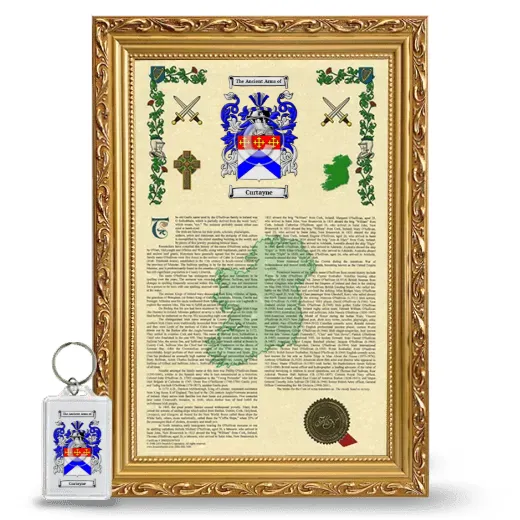 Curtayne Framed Armorial History and Keychain - Gold
