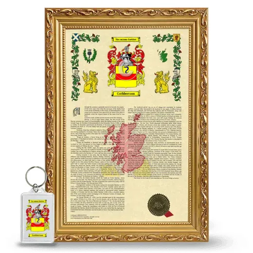 Cuthbertson Framed Armorial History and Keychain - Gold