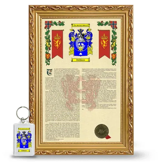 Dahlman Framed Armorial History and Keychain - Gold