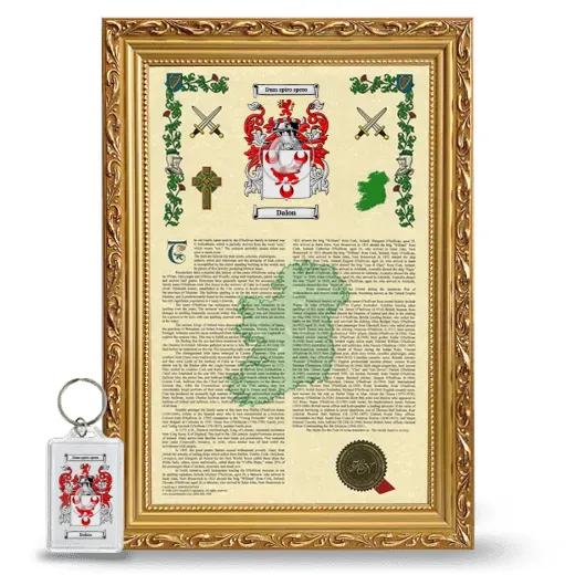 Dalon Framed Armorial History and Keychain - Gold