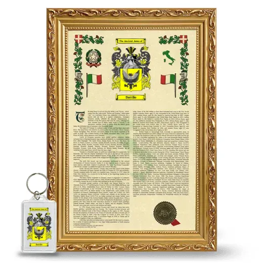 Dattilo Framed Armorial History and Keychain - Gold