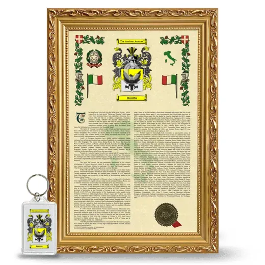 Dauria Framed Armorial History and Keychain - Gold