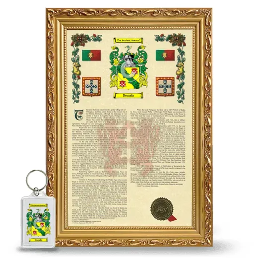 Deanda Framed Armorial History and Keychain - Gold