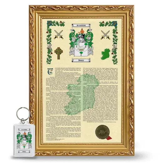 Deary Framed Armorial History and Keychain - Gold