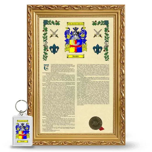 Decaire Framed Armorial History and Keychain - Gold