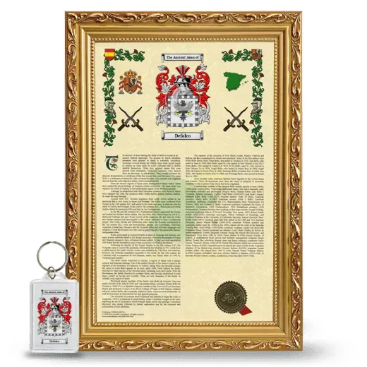 Defalco Framed Armorial History and Keychain - Gold