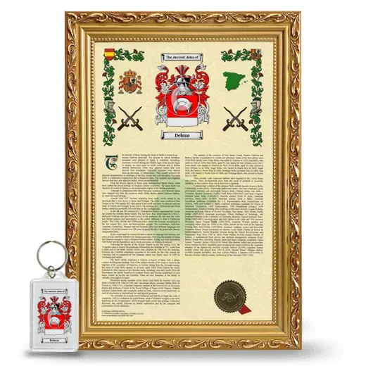 Deluna Framed Armorial History and Keychain - Gold