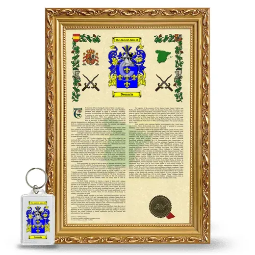 Demaria Framed Armorial History and Keychain - Gold