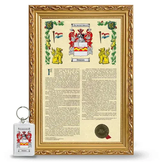 Deursen Framed Armorial History and Keychain - Gold