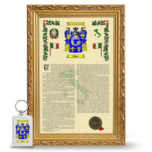 Dibiase Framed Armorial History and Keychain - Gold