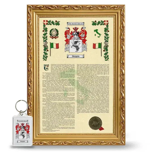 Dicaprio Framed Armorial History and Keychain - Gold
