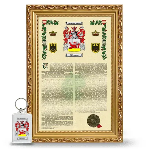 Dickmann Framed Armorial History and Keychain - Gold