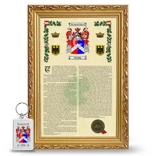 Doming Framed Armorial History and Keychain - Gold