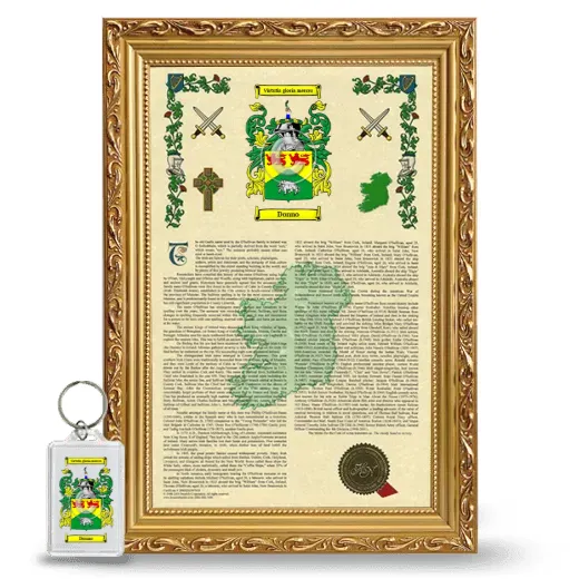 Donno Framed Armorial History and Keychain - Gold
