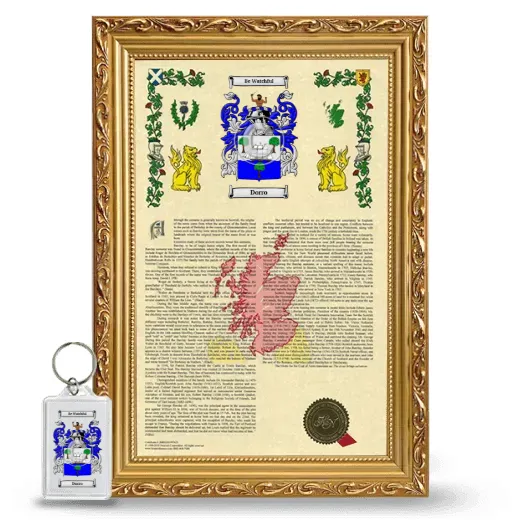 Dorro Framed Armorial History and Keychain - Gold