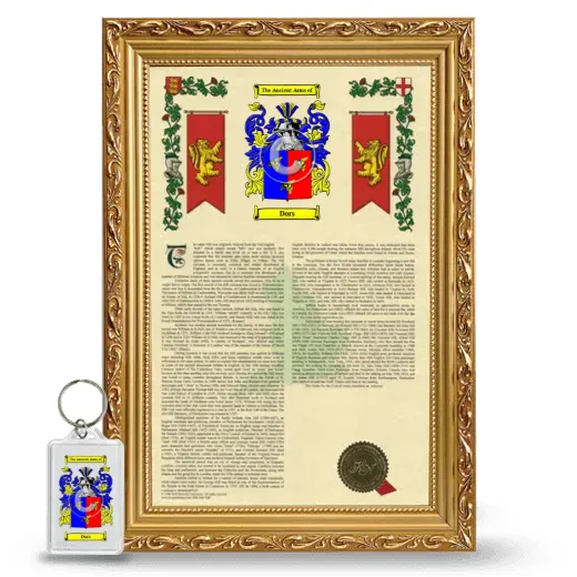 Dors Framed Armorial History and Keychain - Gold